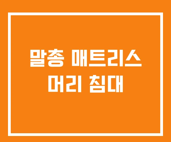 말총 매트리스 머리 침대