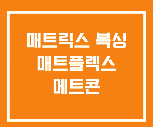 매트릭스 복싱 매트플렉스 메트콘