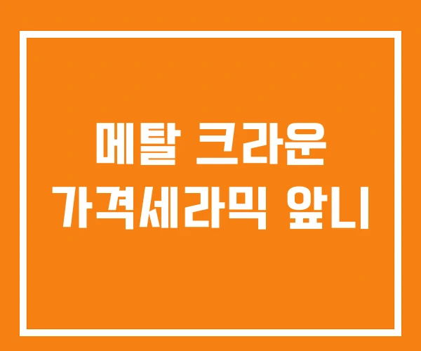 메탈 크라운 가격세라믹 앞니