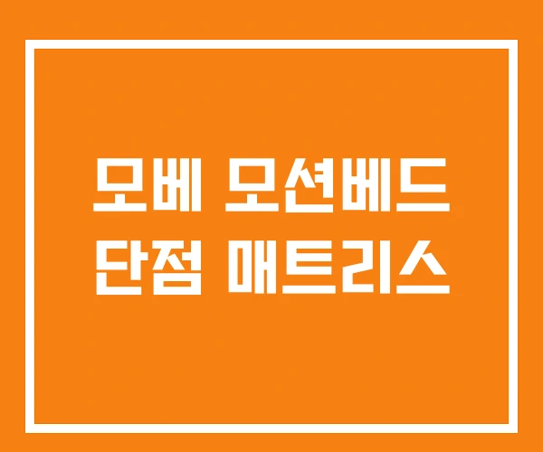 모베 모션베드 단점 매트리스