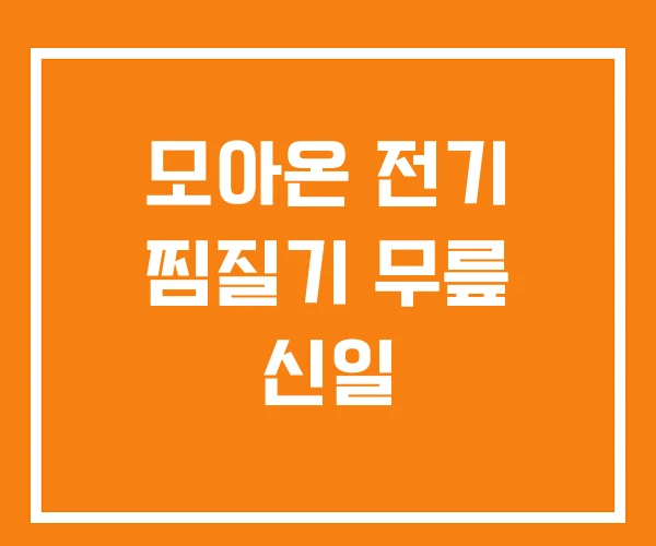 모아온 전기 찜질기 무릎 신일