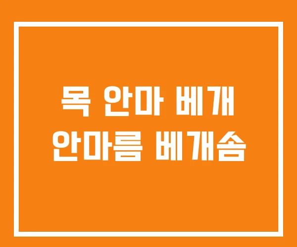 목 안마 베개 안마름 베개솜