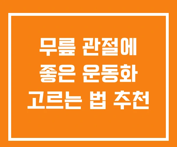 무릎 관절에 좋은 운동화 고르는 법 추천 무릎 관절에 좋은 운동화 고르는 법 추천