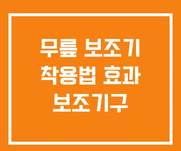무릎 보조기 착용법 효과 보조기구 무릎 보조기 착용법 효과 보조기구