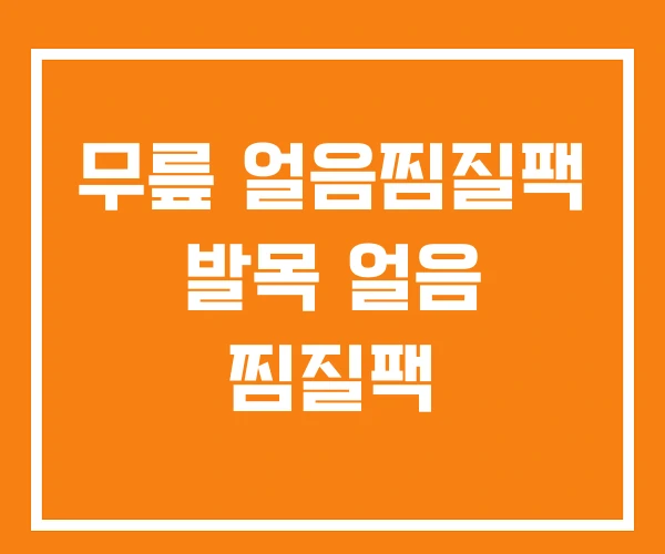 무릎 얼음찜질팩 발목 얼음 찜질팩