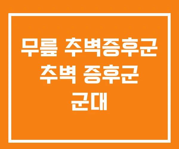 무릎 추벽증후군 추벽 증후군 군대 무릎 추벽증후군 추벽 증후군 군대