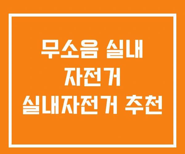 무소음 실내 자전거 실내자전거 추천