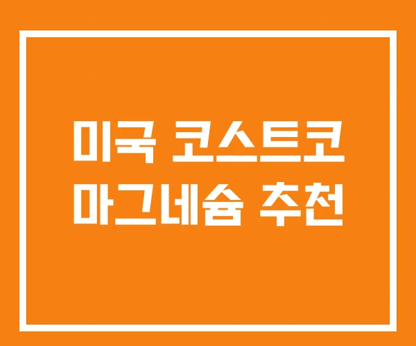 미국 코스트코 마그네슘 추천