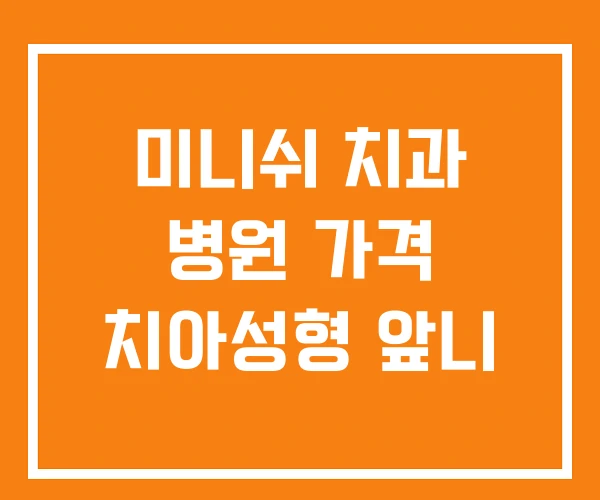 미니쉬 치과 병원 가격 치아성형 앞니
