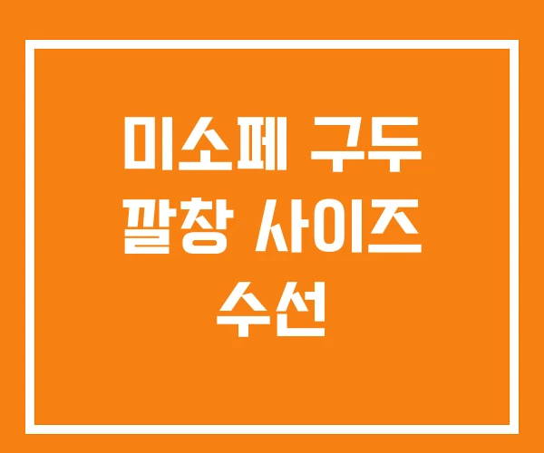 미소페 구두 깔창 사이즈 수선