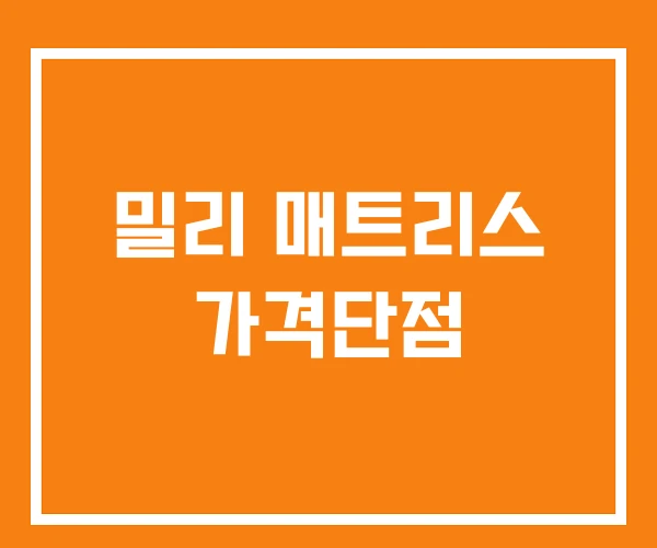 밀리 매트리스 가격단점