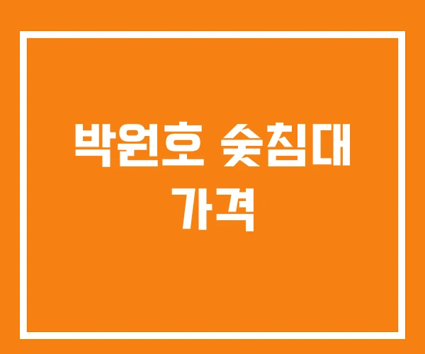 박원호 숯침대 가격