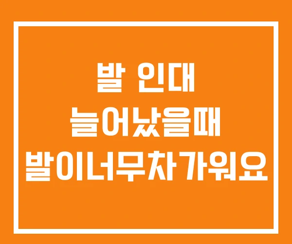 발 인대 늘어났을때 발이너무차가워요