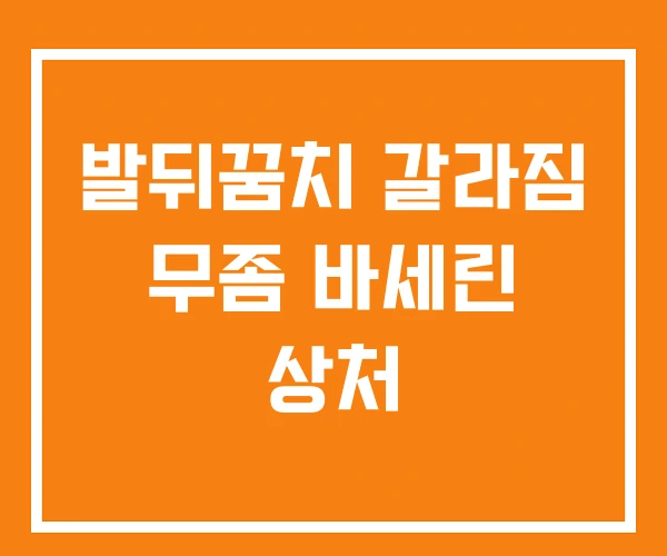 발뒤꿈치 갈라짐 무좀 바세린 상처 발뒤꿈치 갈라짐 무좀 바세린 상처