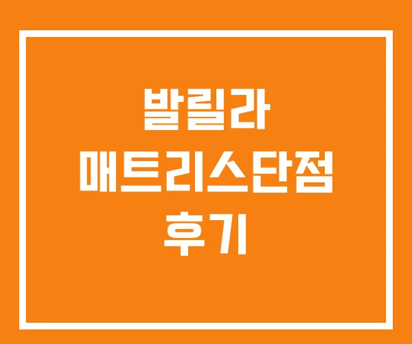 발릴라 매트리스단점 후기