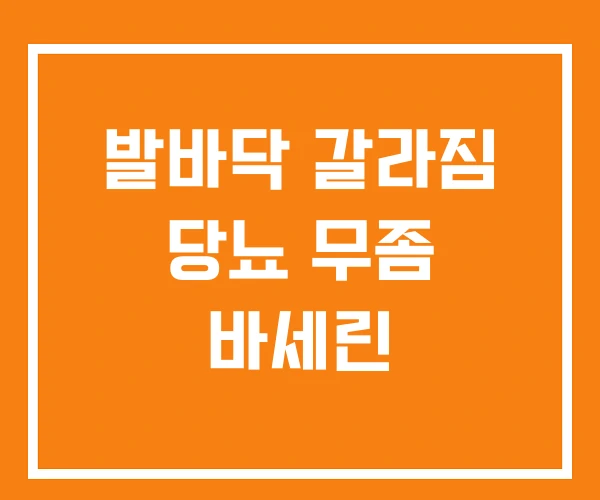 발바닥 갈라짐 당뇨 무좀 바세린