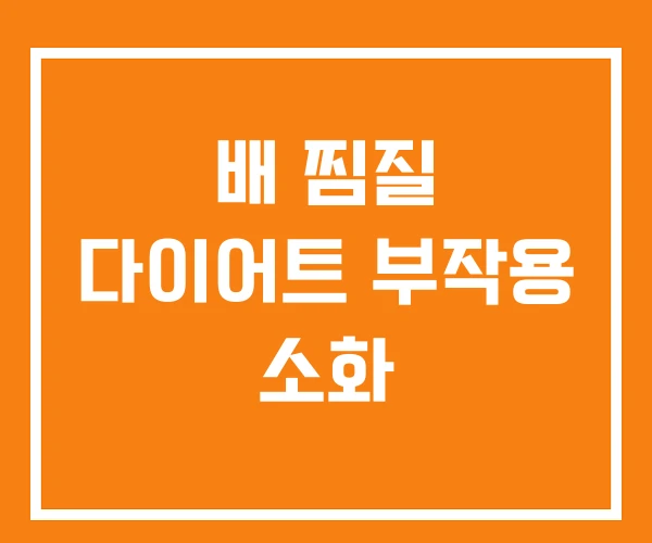 배 찜질 다이어트 부작용 소화