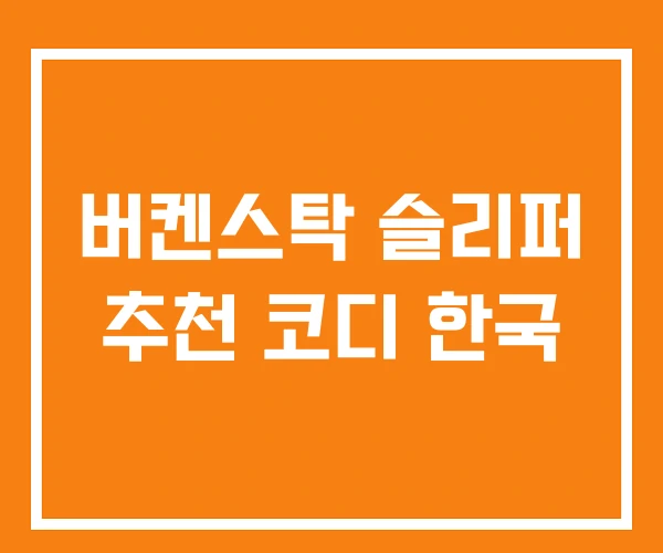 버켄스탁 슬리퍼 추천 코디 한국