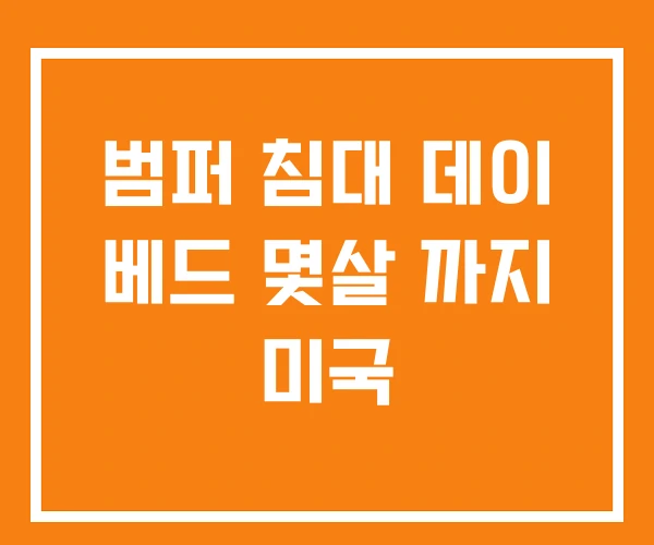 범퍼 침대 데이 베드 몇살 까지 미국