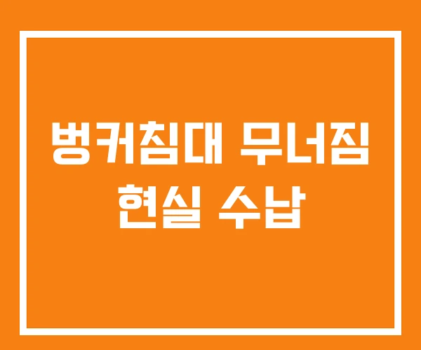 벙커침대 무너짐 현실 수납