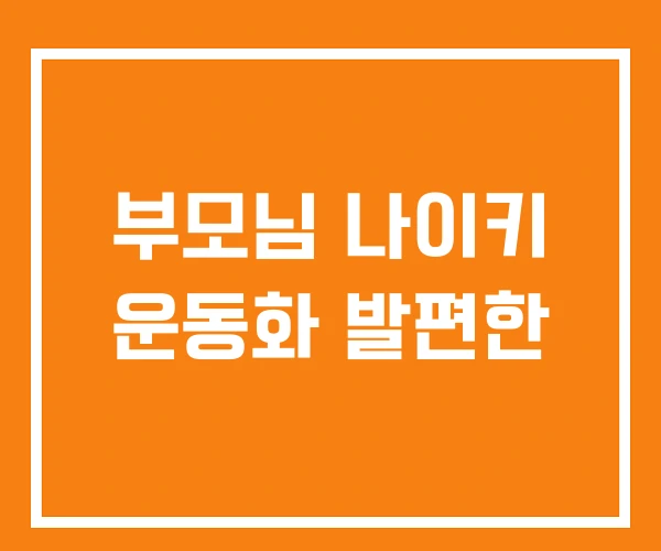 부모님 나이키 운동화 발편한