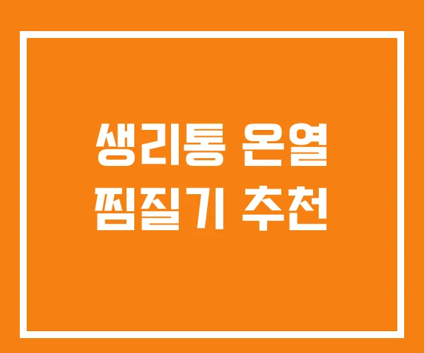 생리통 온열 찜질기 추천