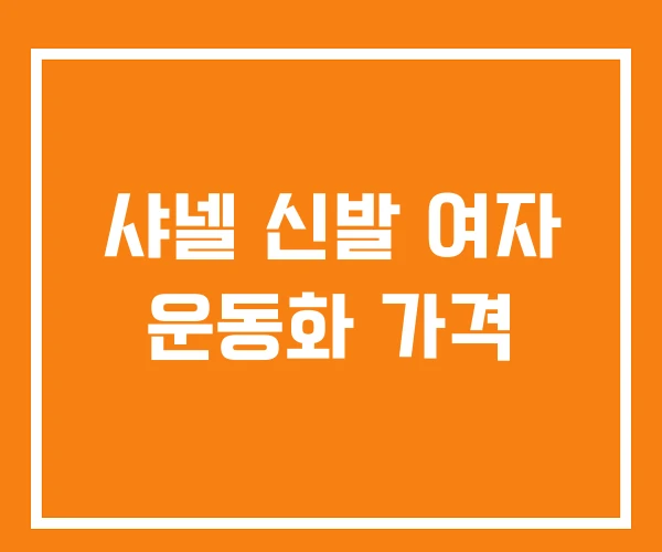 샤넬 신발 여자 운동화 가격