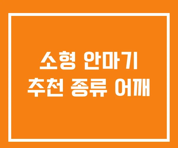 소형 안마기 추천 종류 어깨 소형 안마기 추천 종류 어깨
