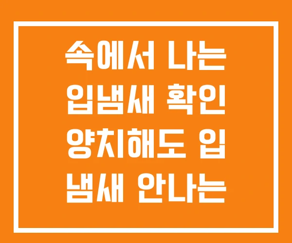 속에서 나는 입냄새 확인 양치해도 입 냄새 안나는 사람
