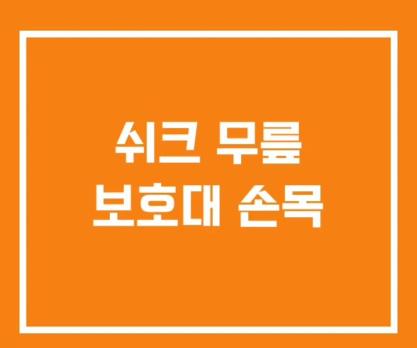 쉬크 무릎 보호대 손목