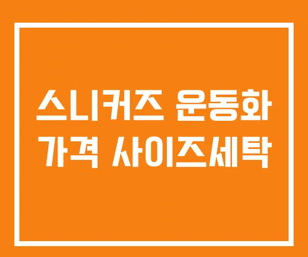 스니커즈 운동화 가격 사이즈세탁