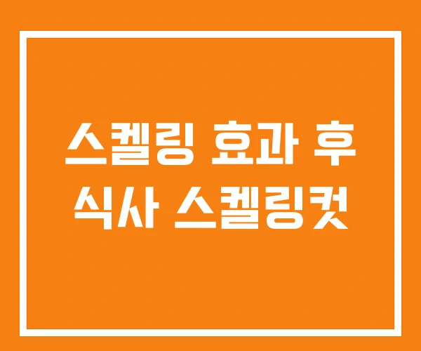 스켈링 효과 후 식사 스켈링컷 스켈링 효과 후 식사 스켈링컷