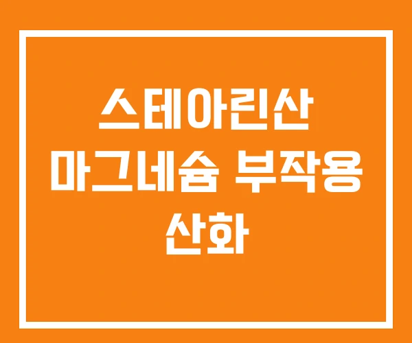 스테아린산 마그네슘 부작용 산화