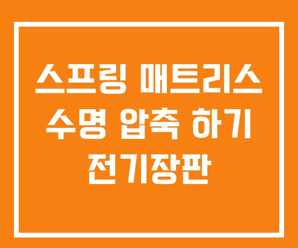 스프링 매트리스 수명 압축 하기 전기장판 스프링 매트리스 수명 압축 하기 전기장판