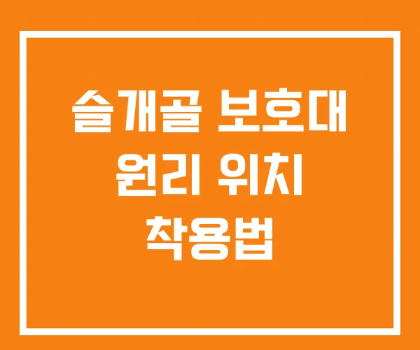 슬개골 보호대 원리 위치 착용법