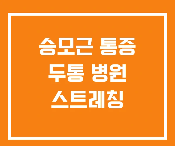 승모근 통증 두통 병원 스트레칭 승모근 통증 두통 병원 스트레칭