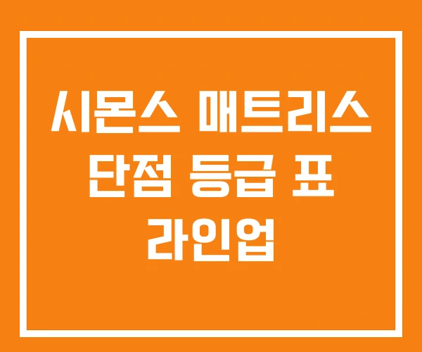 시몬스 매트리스 단점 등급 표 라인업
