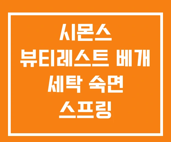 시몬스 뷰티레스트 베개 세탁 숙면 스프링