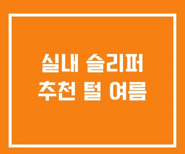 실내 슬리퍼 추천 털 여름