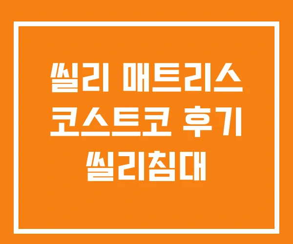 씰리 매트리스 코스트코 후기 씰리침대