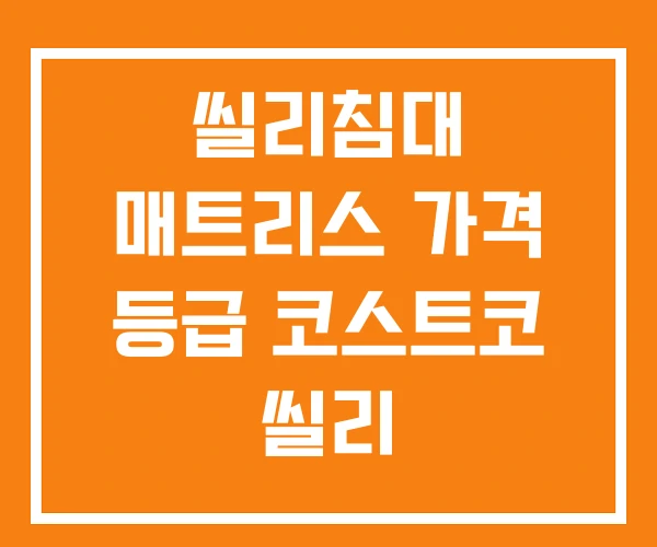 씰리침대 매트리스 가격 등급 코스트코 씰리