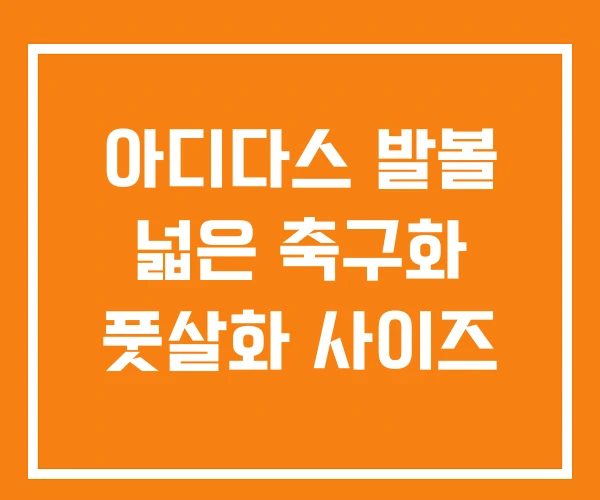 아디다스 발볼 넓은 축구화 풋살화 사이즈