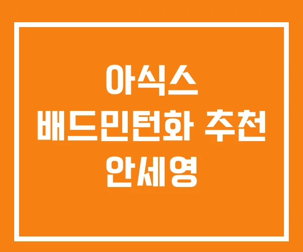아식스 배드민턴화 추천 안세영