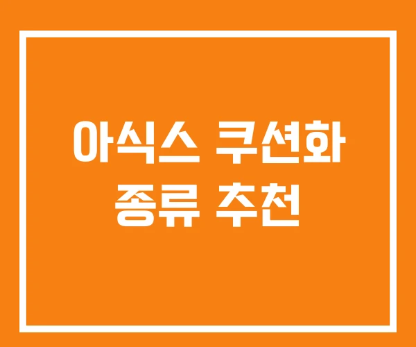 아식스 쿠션화 종류 추천 아식스 쿠션화 종류 추천