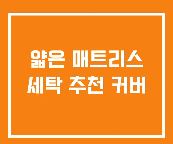 얇은 매트리스 세탁 추천 커버