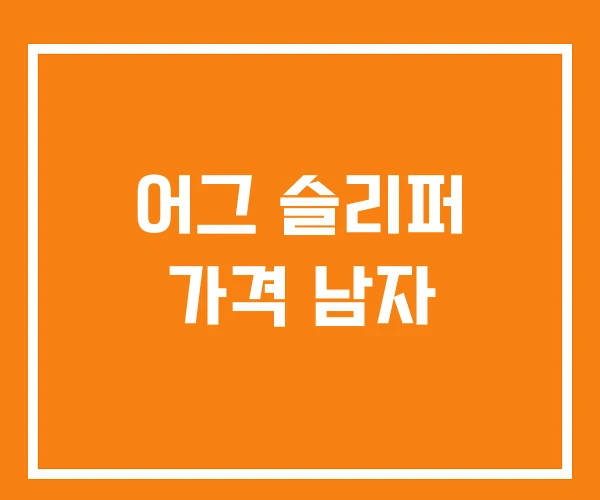 어그 슬리퍼 가격 남자