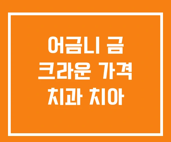 어금니 금 크라운 가격 치과 치아