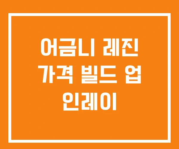 어금니 레진 가격 빌드 업 인레이