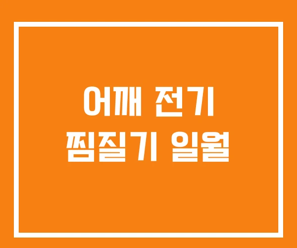 어깨 전기 찜질기 일월 어깨 전기 찜질기 일월