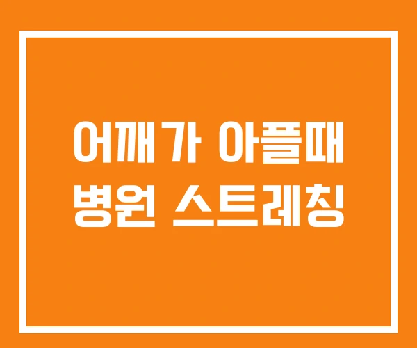 어깨가 아플때 병원 스트레칭 어깨가 아플때 병원 스트레칭